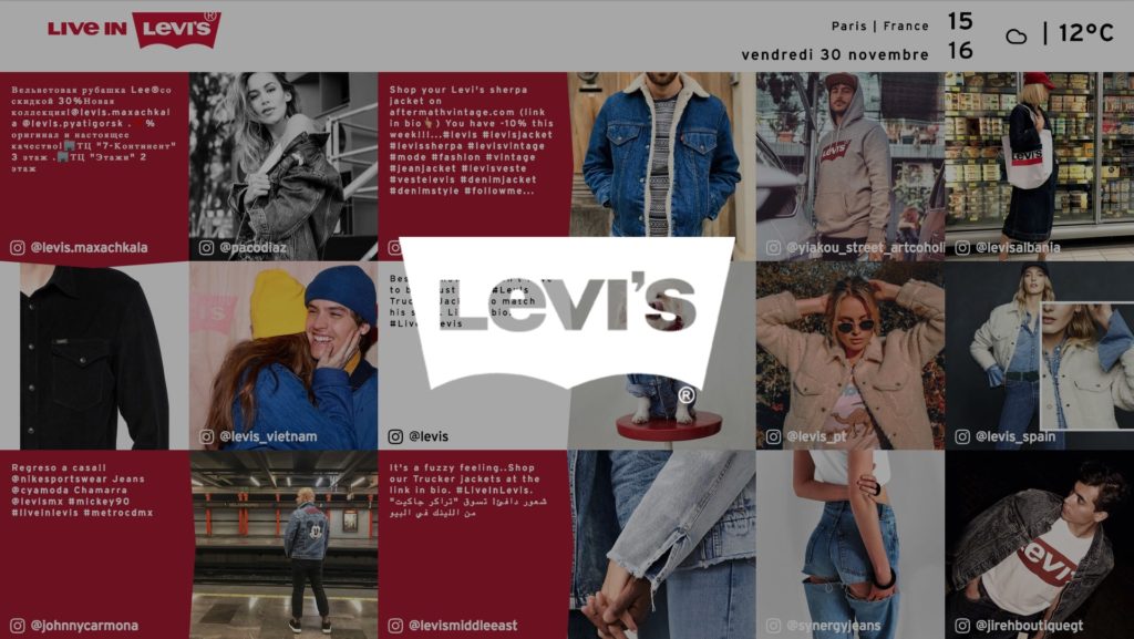 social wall realisé pour Levi's